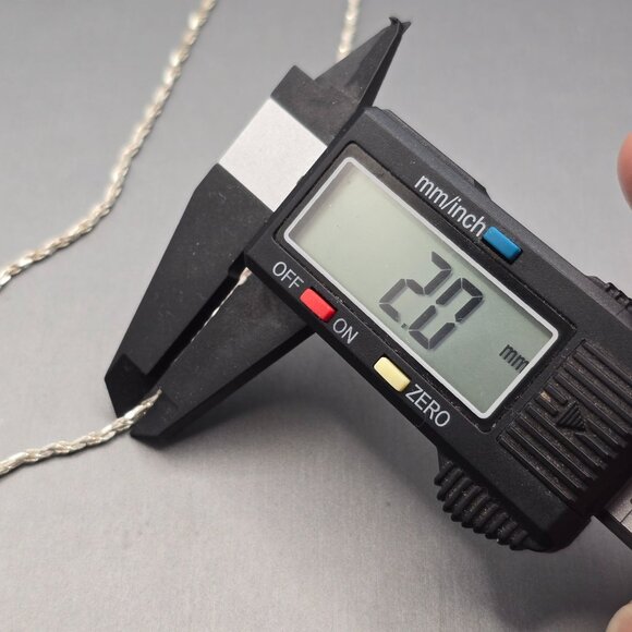 VTG Diamond Cut Rope Chain Necklace 20" 925 Italy Sterling Silver 2mm - Picture 6 of 9